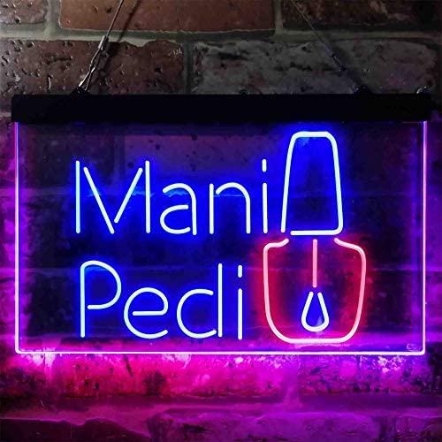 Beauty Salon Manicure Pedicure Mani Pedi Dual LED Light Sign
